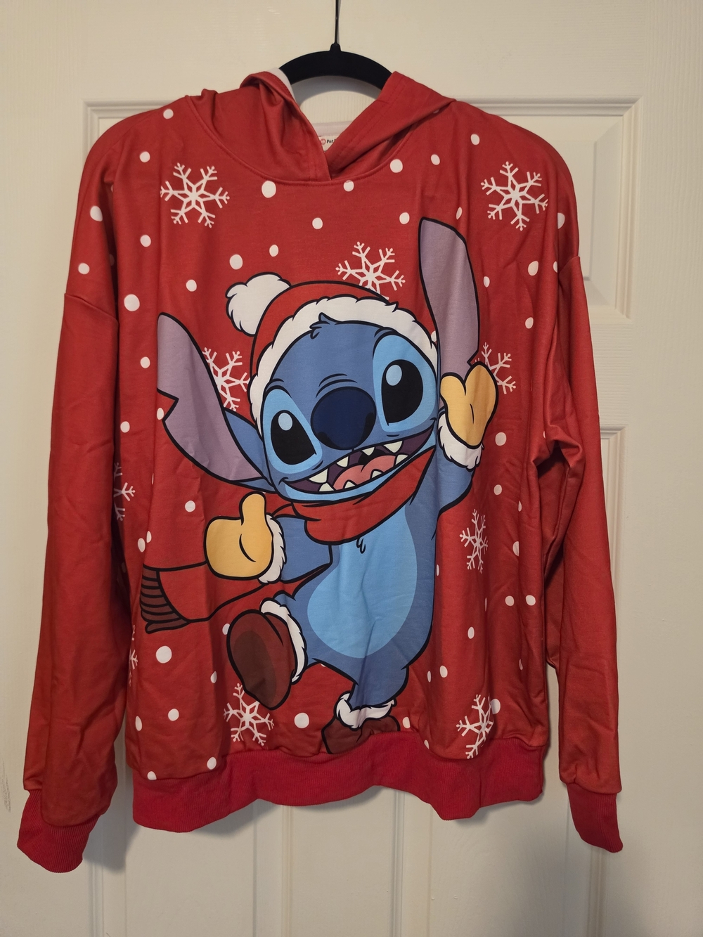 Disney Red & Blue Stitch Holiday Hooded Sweater